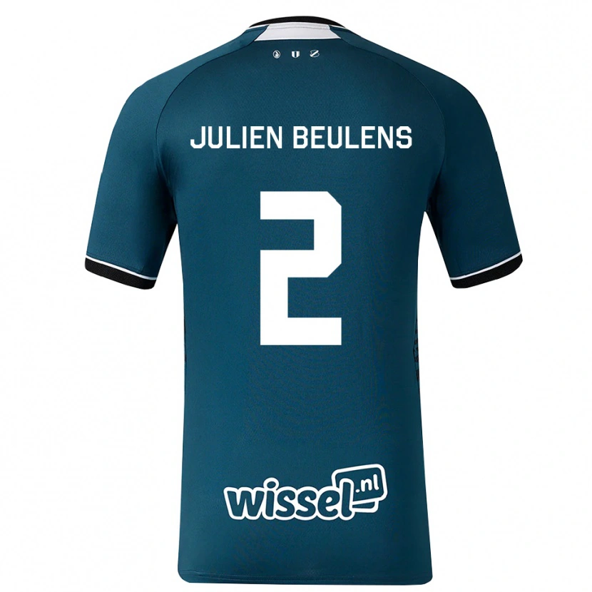 Danxen Homme Maillot Julien Beulens #2 Darkslategray Blanc Tenues Extérieur 2026/27 T-Shirt