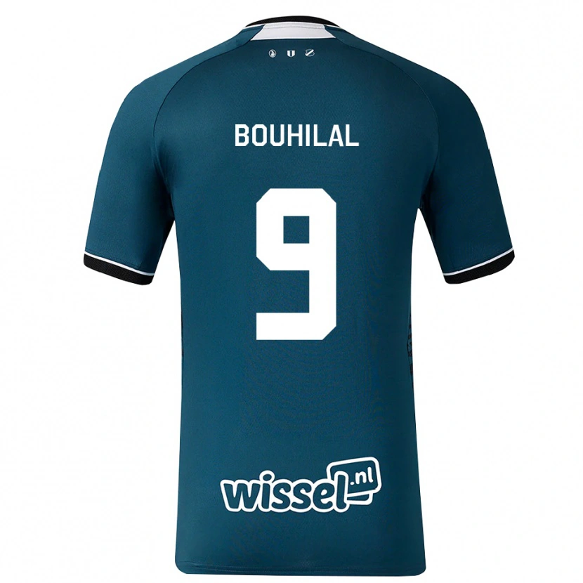 Danxen Homme Maillot Mohammed Bouhilal #9 Darkslategray Blanc Tenues Extérieur 2026/27 T-Shirt