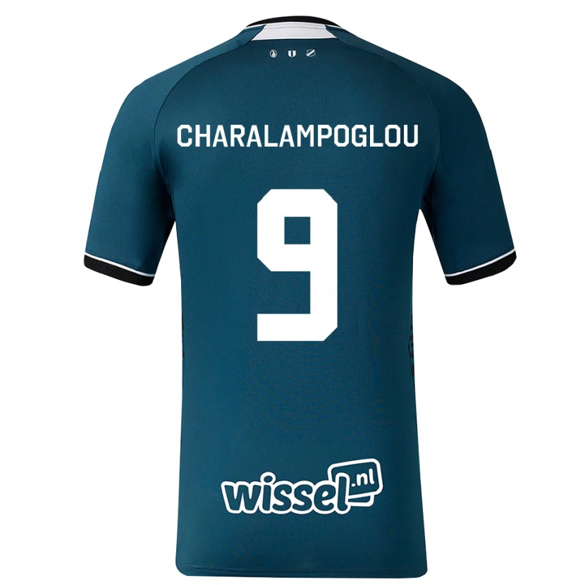Danxen Homme Maillot Georgios Charalampoglou #9 Darkslategray Blanc Tenues Extérieur 2026/27 T-Shirt