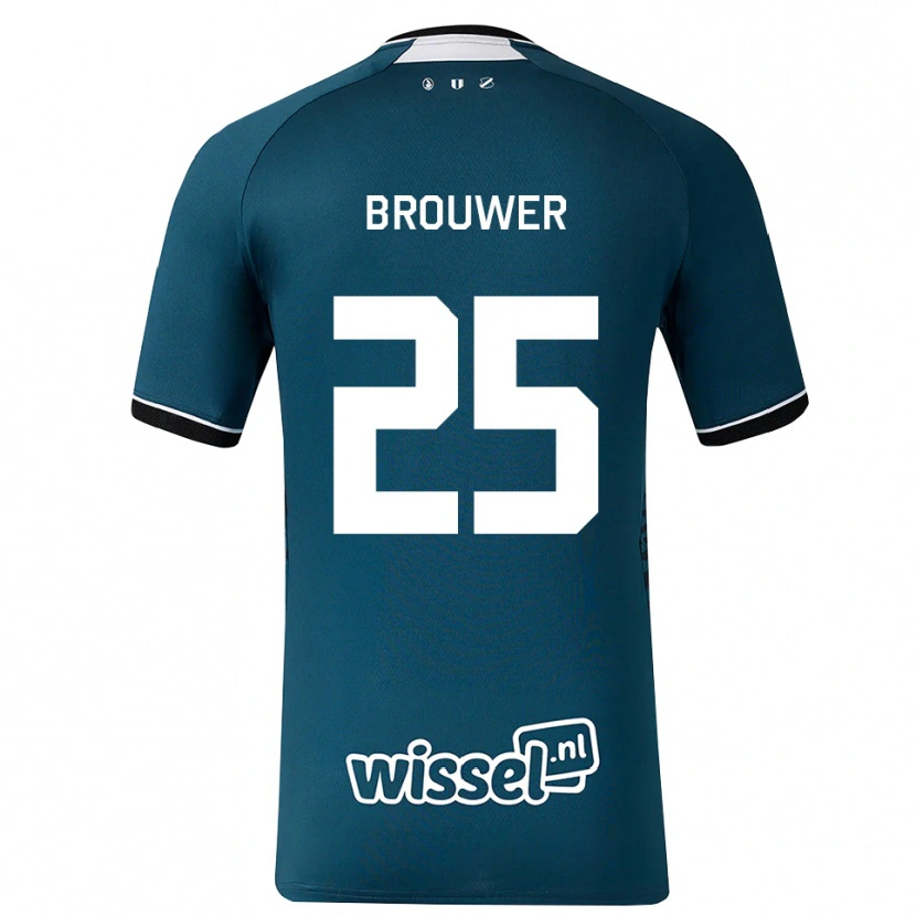 Danxen Homme Maillot Michael Brouwer #25 Darkslategray Blanc Tenues Extérieur 2026/27 T-Shirt