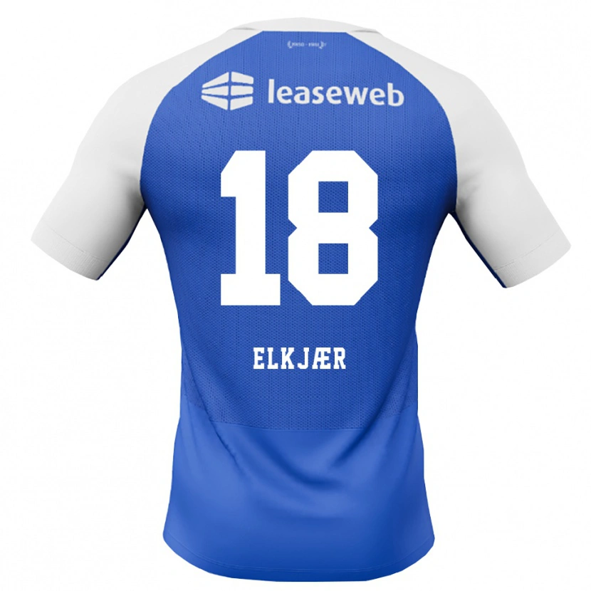 Danxen Homme Maillot Frej Elkjær #18 Dodgerblue Rouge Blanc Tenues Extérieur 2026/27 T-Shirt