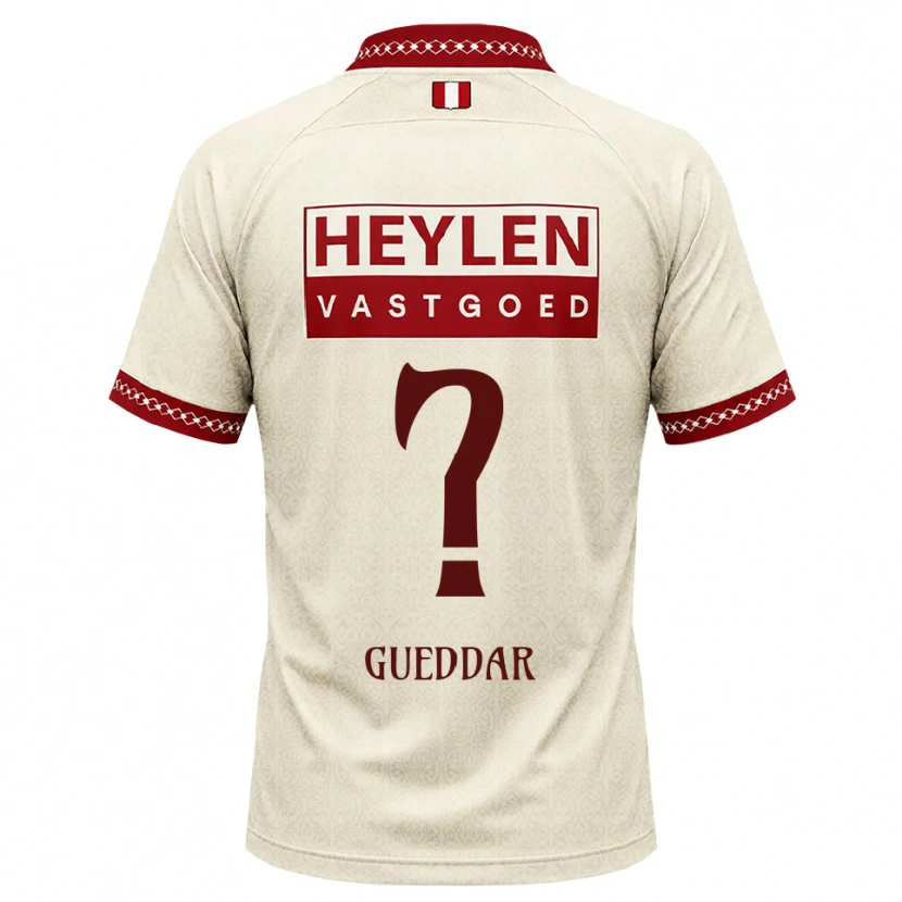 Danxen Homme Maillot Zakaria Gueddar #0 Beige Rouge Tenues Extérieur 2026/27 T-Shirt