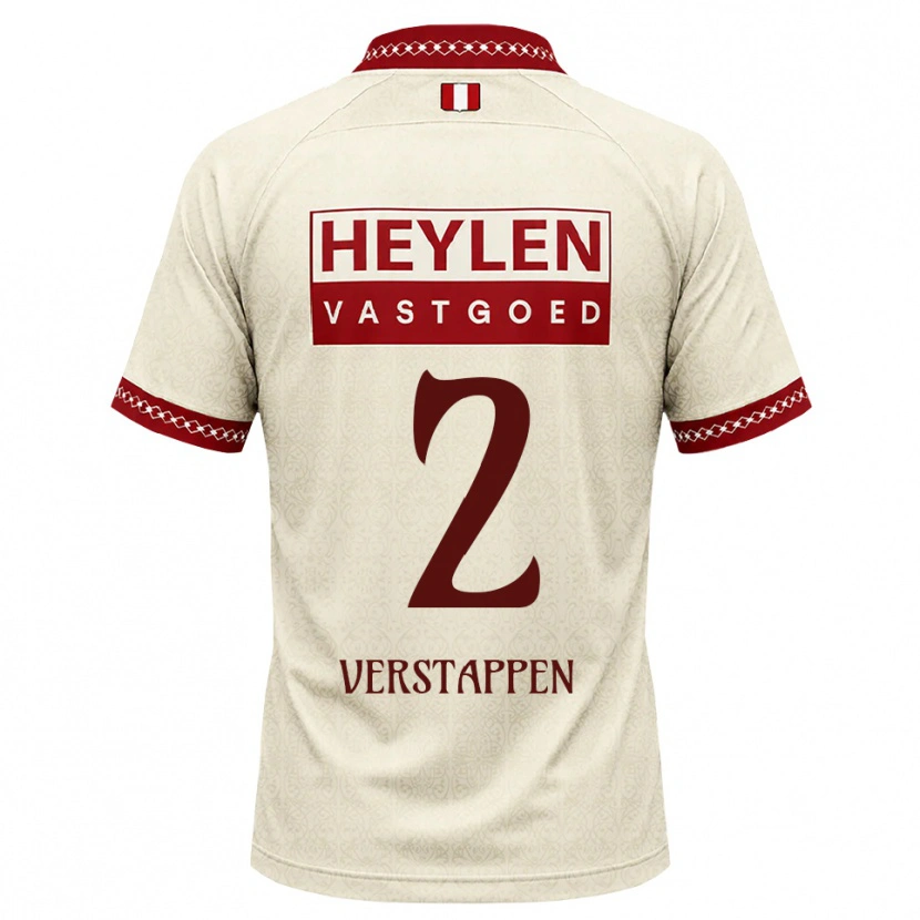 Danxen Homme Maillot Jayden Verstappen #2 Beige Rouge Tenues Extérieur 2026/27 T-Shirt