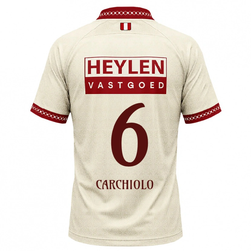 Danxen Homme Maillot Ilano Carchiolo #6 Beige Rouge Tenues Extérieur 2026/27 T-Shirt