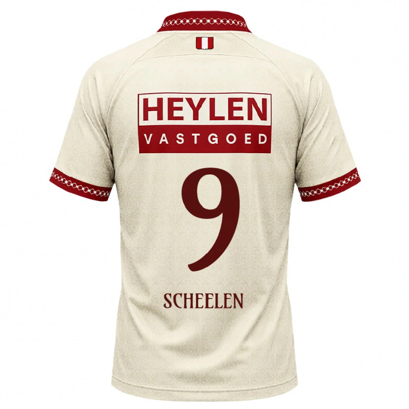 Danxen Homme Maillot Thijme Scheelen #9 Beige Rouge Tenues Extérieur 2026/27 T-Shirt