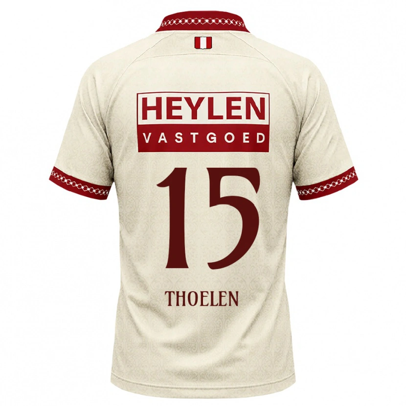 Danxen Homme Maillot Yannick Thoelen #15 Beige Rouge Tenues Extérieur 2026/27 T-Shirt