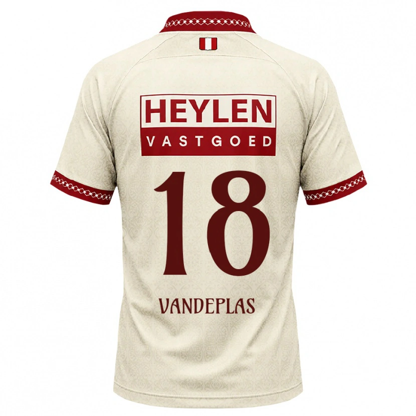Danxen Homme Maillot Gerard Vandeplas #18 Beige Rouge Tenues Extérieur 2026/27 T-Shirt