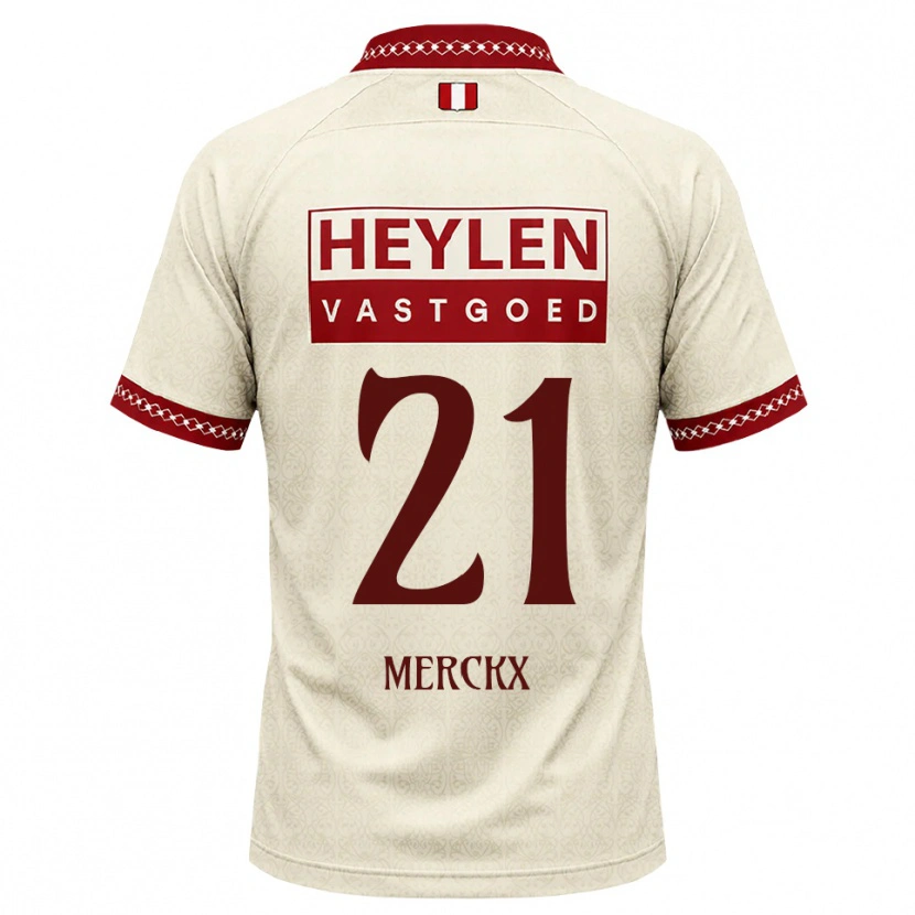 Danxen Homme Maillot Matti Merckx #21 Beige Rouge Tenues Extérieur 2026/27 T-Shirt