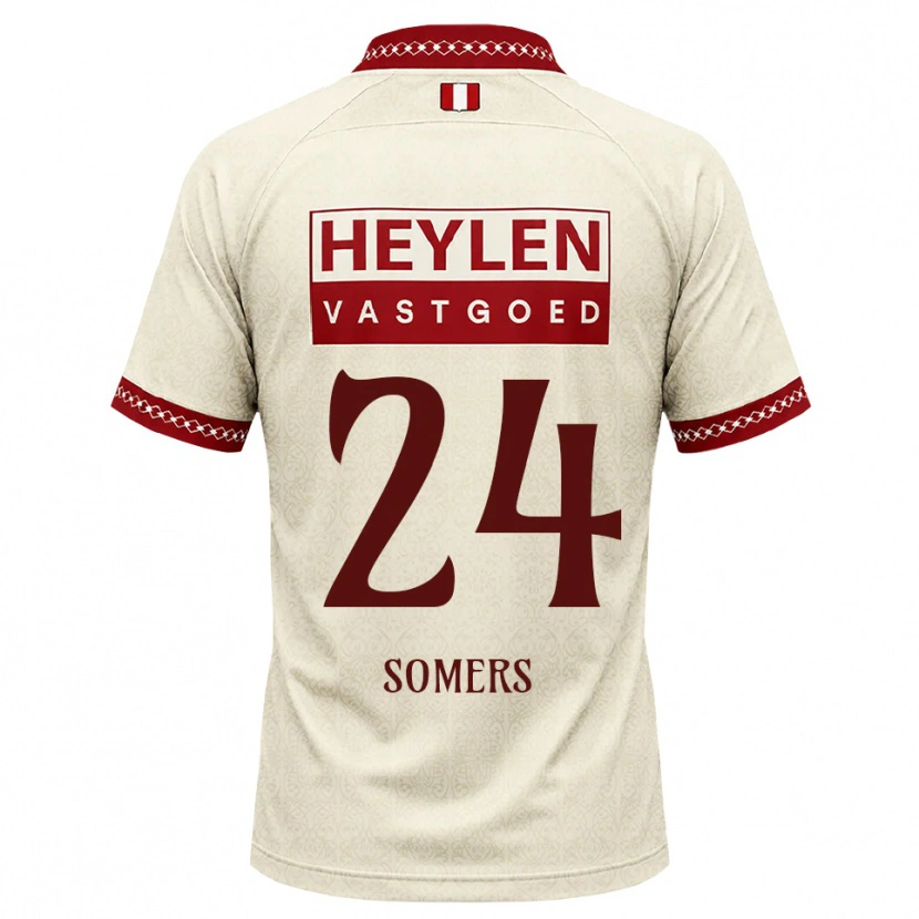 Danxen Homme Maillot Thibo Somers #24 Beige Rouge Tenues Extérieur 2026/27 T-Shirt