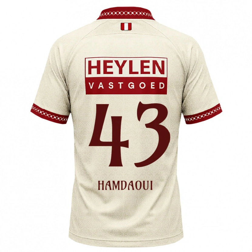 Danxen Homme Maillot Youssef Hamdaoui #43 Beige Rouge Tenues Extérieur 2026/27 T-Shirt
