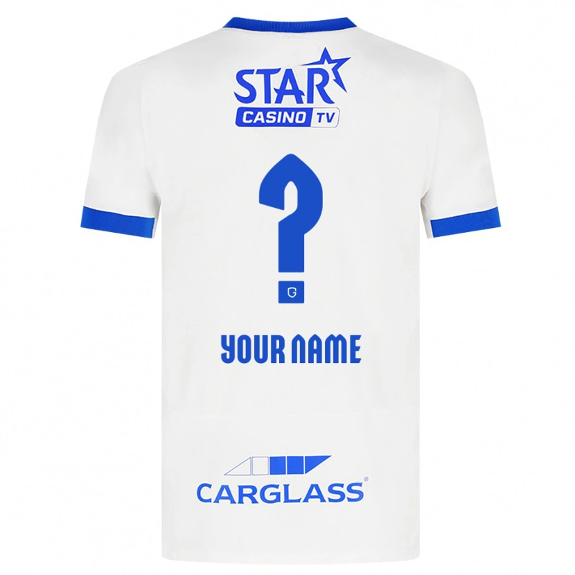Danxen Homme Maillot Votre Nom #0 Blanc Bleu Tenues Extérieur 2026/27 T-Shirt