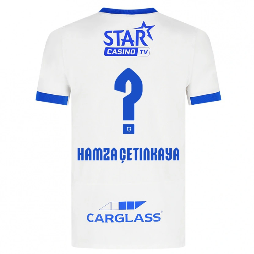Danxen Homme Maillot Ayaz Hamza Çetinkaya #0 Blanc Bleu Tenues Extérieur 2026/27 T-Shirt