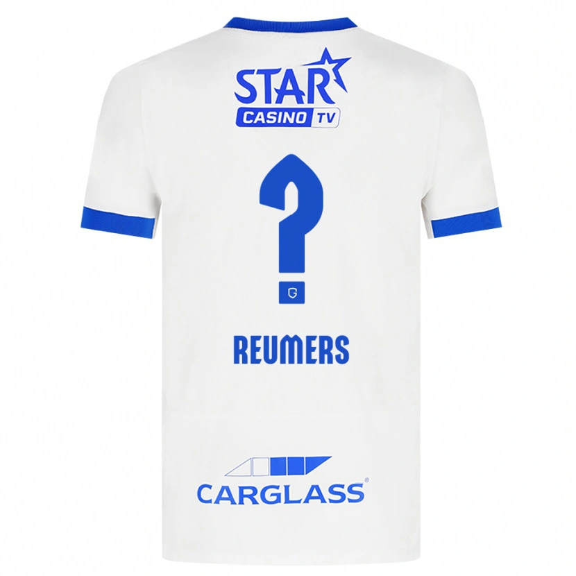 Danxen Homme Maillot Alexander Reumers #0 Blanc Bleu Tenues Extérieur 2026/27 T-Shirt