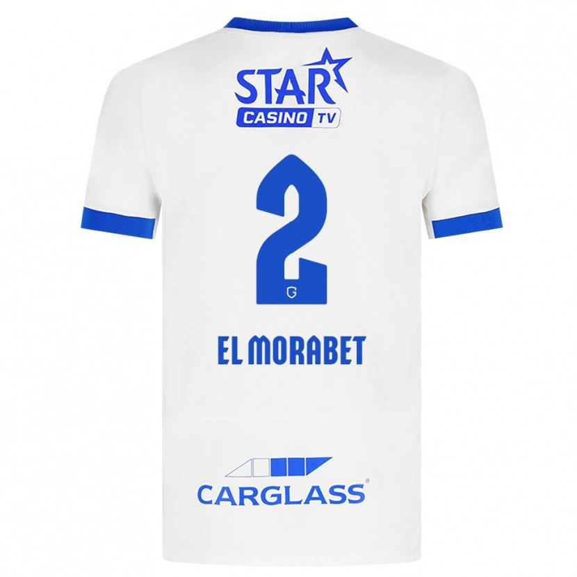 Danxen Homme Maillot Sami El Morabet #2 Blanc Bleu Tenues Extérieur 2026/27 T-Shirt