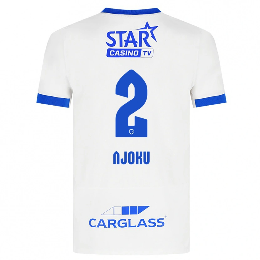 Danxen Homme Maillot Junior Njoku #2 Blanc Bleu Tenues Extérieur 2026/27 T-Shirt