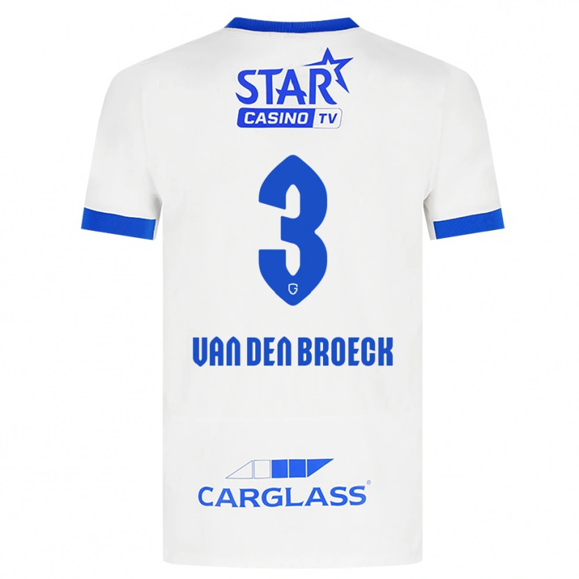 Danxen Homme Maillot Kobe Van Den Broeck #3 Blanc Bleu Tenues Extérieur 2026/27 T-Shirt