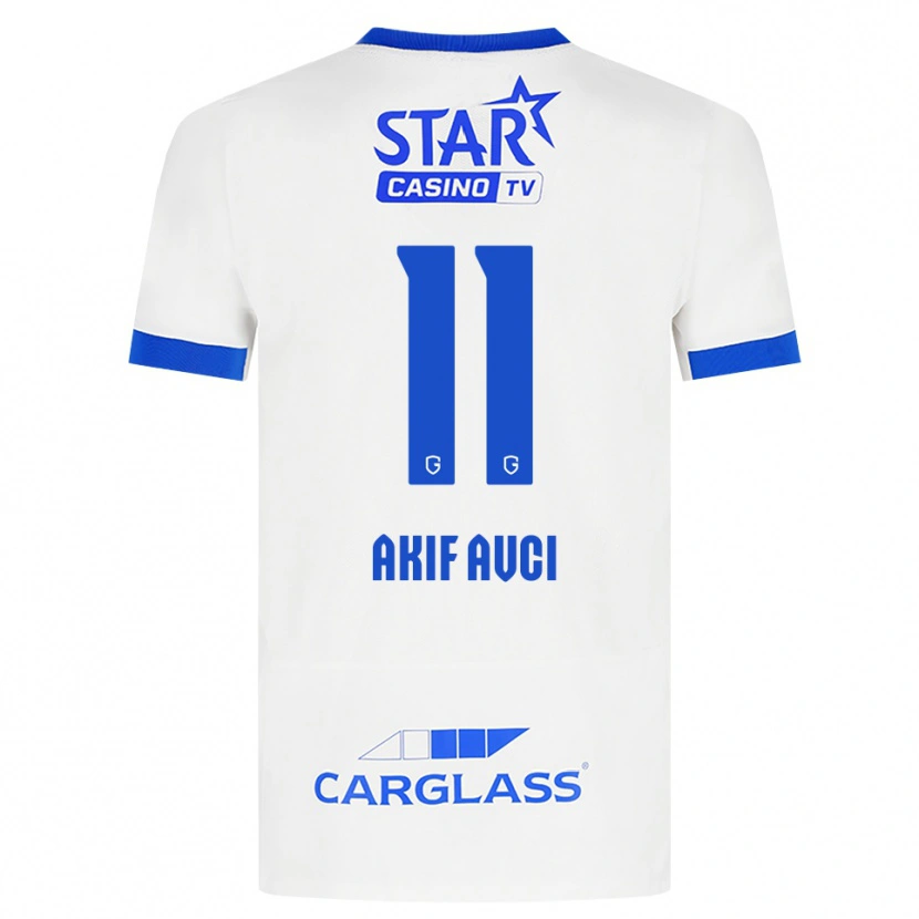 Danxen Homme Maillot Muhammed Akif Avcı #11 Blanc Bleu Tenues Extérieur 2026/27 T-Shirt