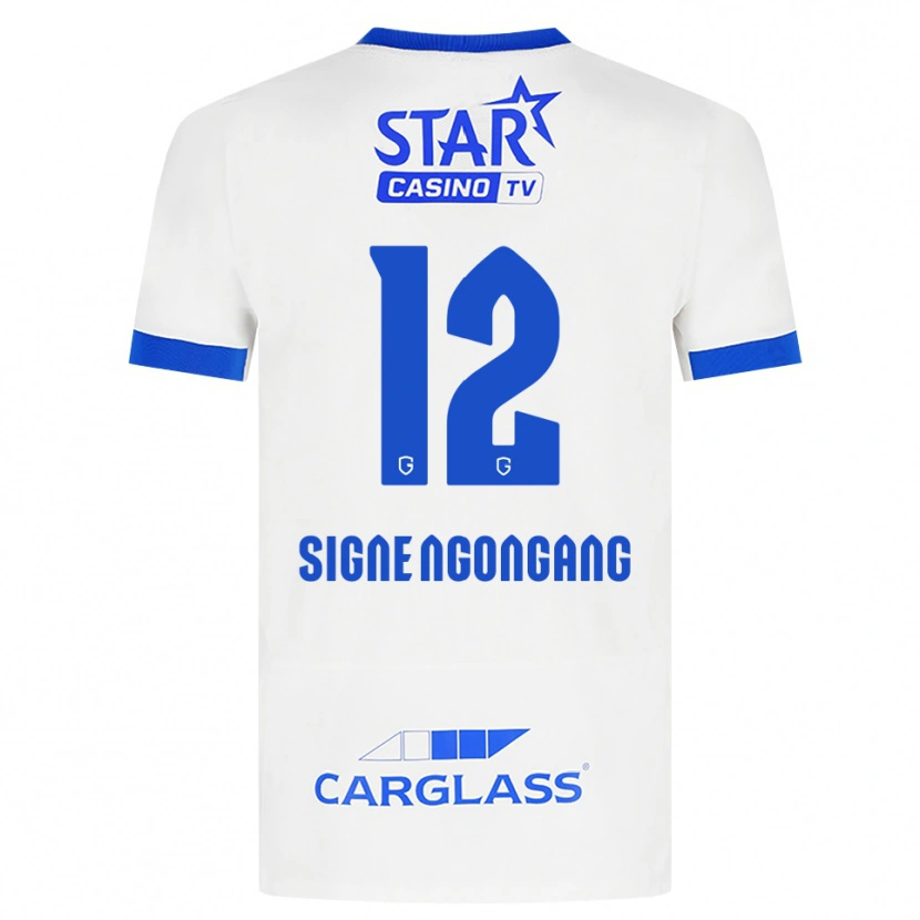 Danxen Homme Maillot Yannick Signe Ngongang #12 Blanc Bleu Tenues Extérieur 2026/27 T-Shirt