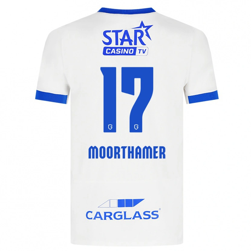 Danxen Homme Maillot Tinus Moorthamer #17 Blanc Bleu Tenues Extérieur 2026/27 T-Shirt