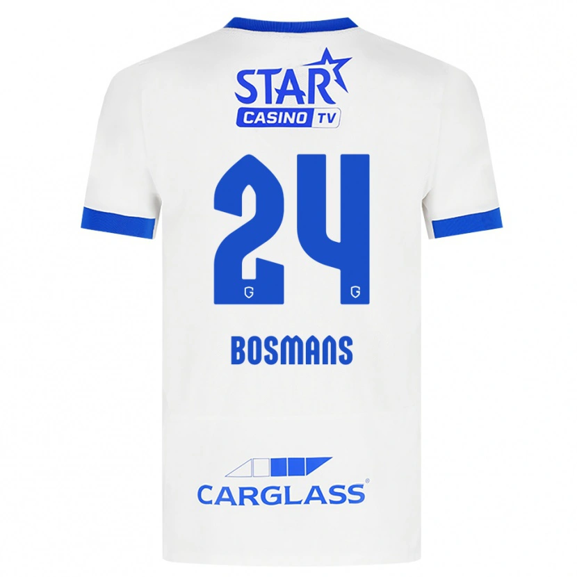 Danxen Homme Maillot Pia Bosmans #24 Blanc Bleu Tenues Extérieur 2026/27 T-Shirt