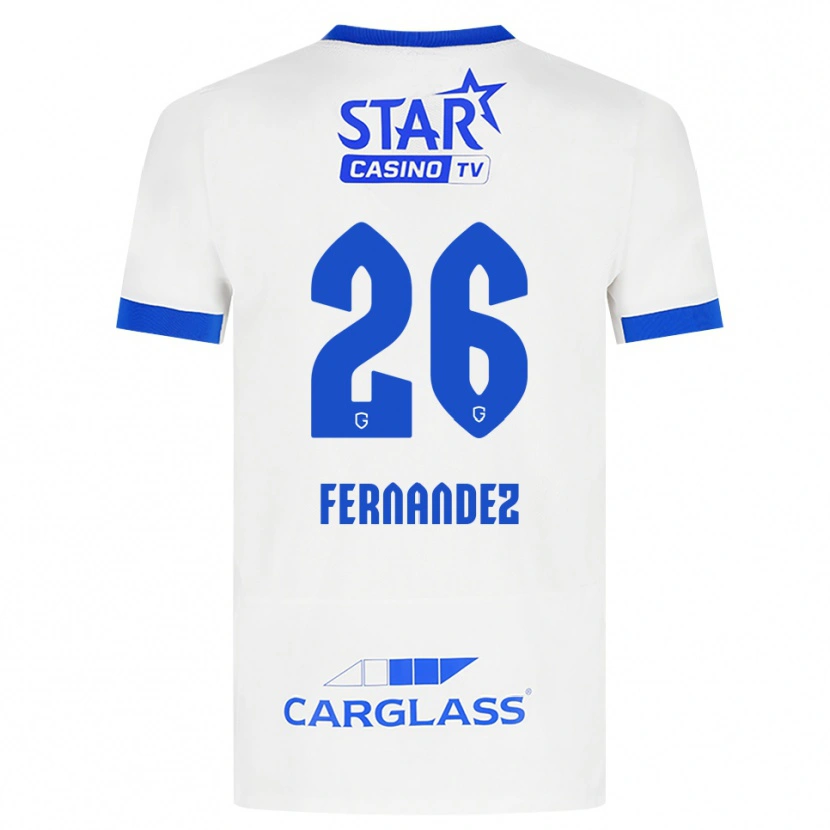 Danxen Homme Maillot Elias Gonzalez Fernandez #26 Blanc Bleu Tenues Extérieur 2026/27 T-Shirt