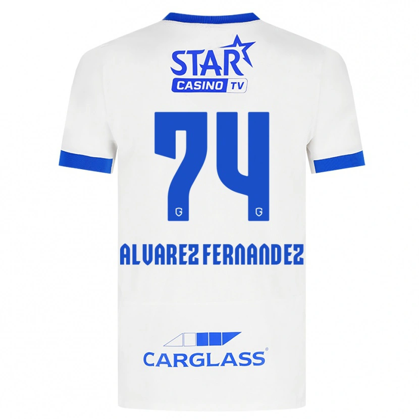 Danxen Homme Maillot Loïc Alvarez Fernandez #74 Blanc Bleu Tenues Extérieur 2026/27 T-Shirt