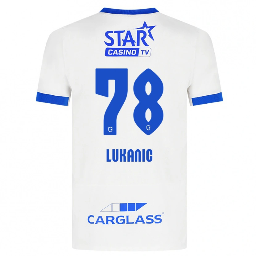 Danxen Homme Maillot Luka Lukanic #78 Blanc Bleu Tenues Extérieur 2026/27 T-Shirt
