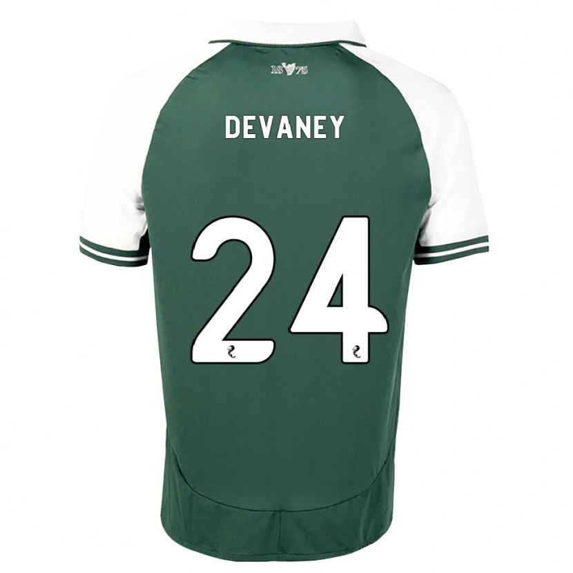 Danxen Homme Maillot Jacob Devaney #24 Vert Marin Blanc Tenues Domicile 2026/27 T-Shirt