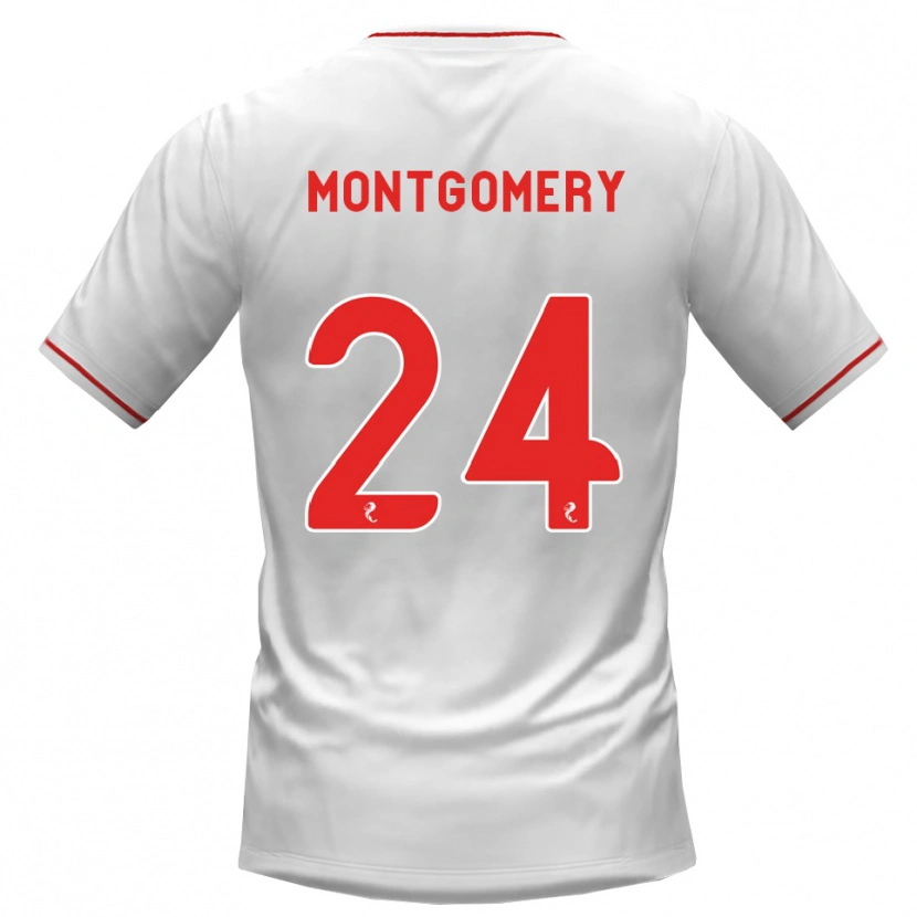 Danxen Femme Maillot Adam Montgomery #24 Blanc Rouge Tenues Extérieur 2026/27 T-Shirt