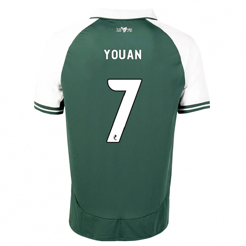 Danxen Femme Maillot Élie Youan #7 Vert Marin Blanc Tenues Domicile 2026/27 T-Shirt