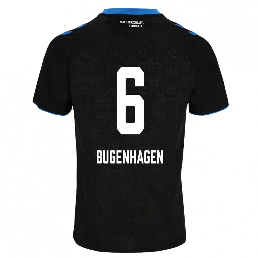 Danxen Femme Maillot Julius Bugenhagen #6 Noir Blanc Rouge Tenues Domicile 2026/27 T-Shirt