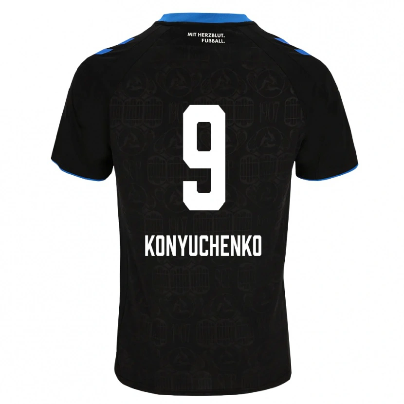 Danxen Femme Maillot Yehor Konyuchenko #9 Noir Blanc Rouge Tenues Domicile 2026/27 T-Shirt