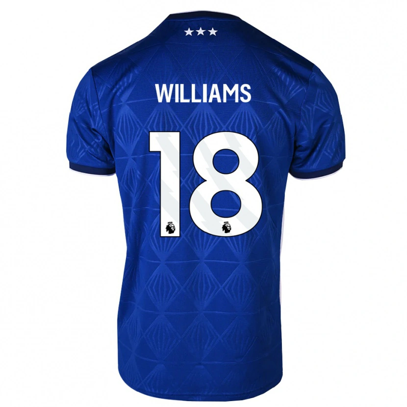 Danxen Femme Maillot Brandon Williams #18 Bleu Moyen Blanc Rouge Tenues Domicile 2026/27 T-Shirt