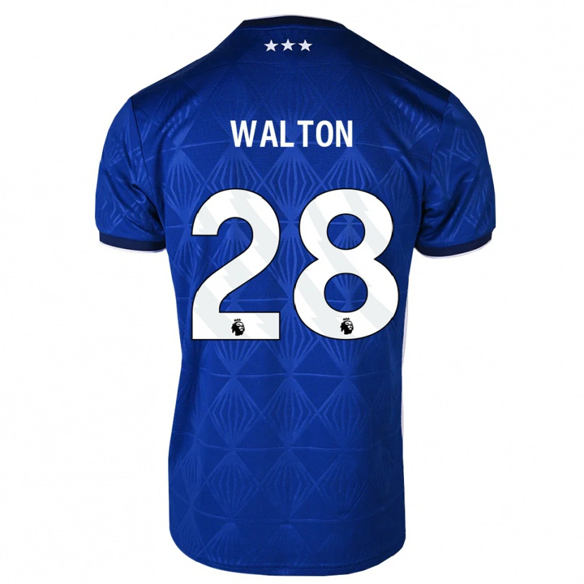 Danxen Femme Maillot Christian Walton #28 Bleu Moyen Blanc Rouge Tenues Domicile 2026/27 T-Shirt