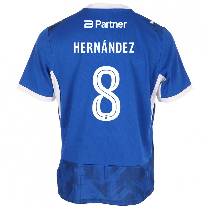 Danxen Femme Maillot Pablo Hernandez #8 Bleu Moyen Blanc Tenues Domicile 2026/27 T-Shirt
