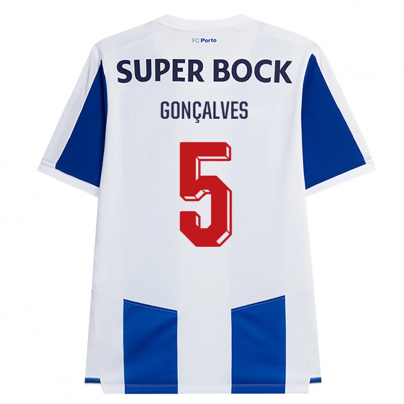 Danxen Femme Maillot Martim Gonçalves #5 Bleu Blanc Rouge Tenues Domicile 2026/27 T-Shirt