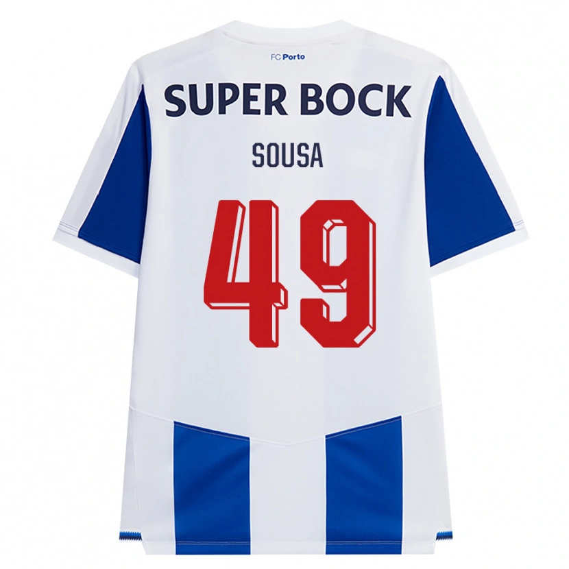 Danxen Femme Maillot Gonçalo Sousa #49 Bleu Blanc Rouge Tenues Domicile 2026/27 T-Shirt