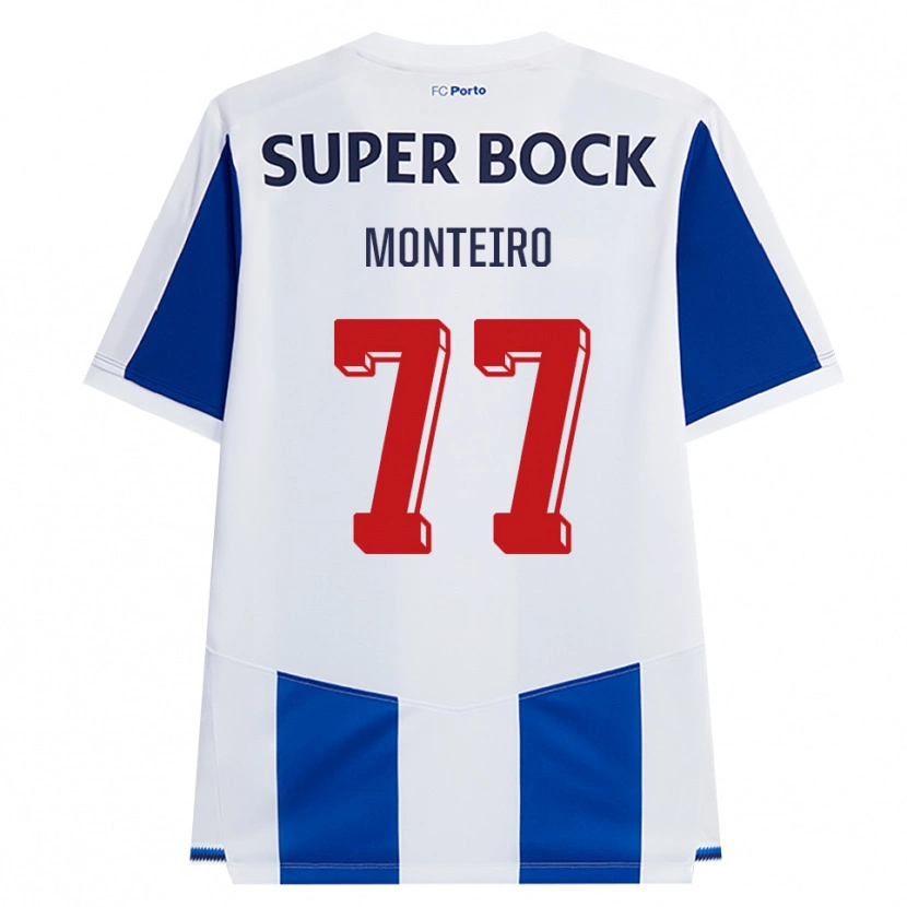 Danxen Femme Maillot Rui Monteiro #77 Bleu Blanc Rouge Tenues Domicile 2026/27 T-Shirt