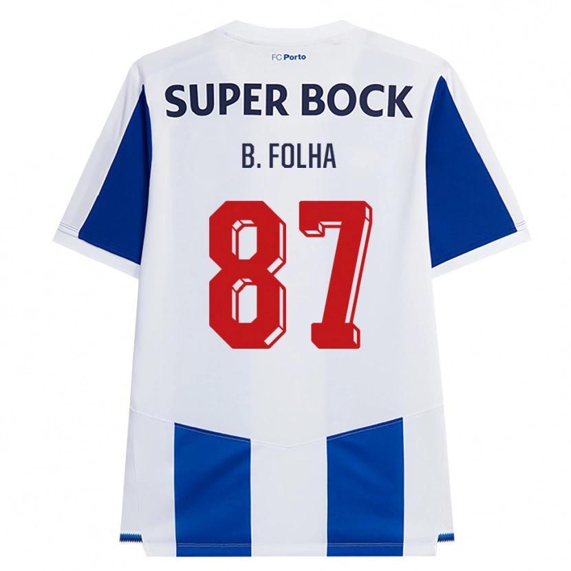 Danxen Femme Maillot Bernardo Folha #87 Bleu Blanc Rouge Tenues Domicile 2026/27 T-Shirt