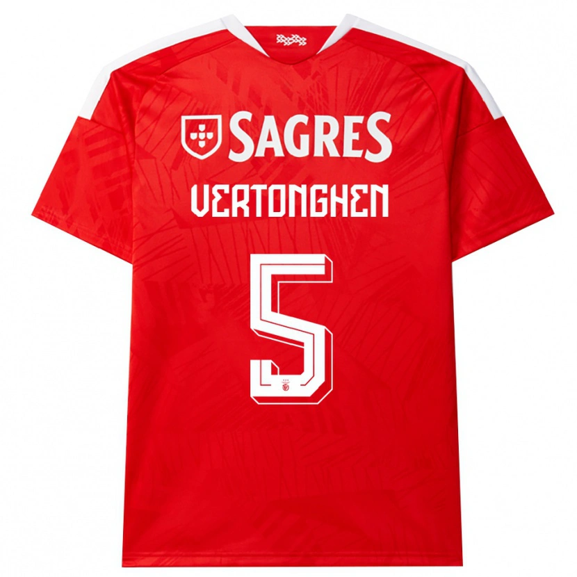 Danxen Femme Maillot Jan Vertonghen #5 Rouge Blanc Jaune Tenues Domicile 2026/27 T-Shirt
