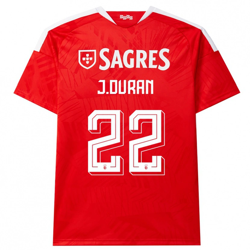 Danxen Femme Maillot Jhon Durán #22 Rouge Blanc Jaune Tenues Domicile 2026/27 T-Shirt