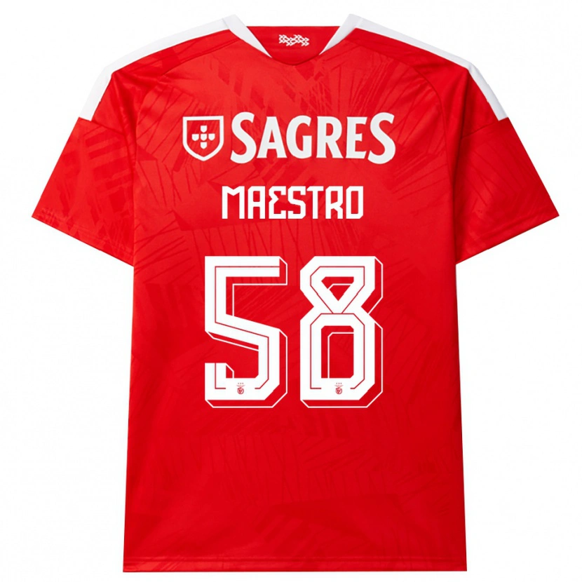 Danxen Femme Maillot Maestro #58 Rouge Blanc Jaune Tenues Domicile 2026/27 T-Shirt
