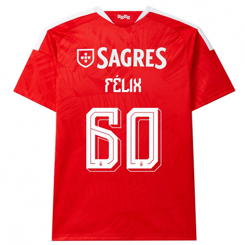 Danxen Femme Maillot Nuno Félix #60 Rouge Blanc Jaune Tenues Domicile 2026/27 T-Shirt