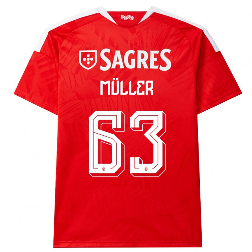 Danxen Femme Maillot José Müller #63 Rouge Blanc Jaune Tenues Domicile 2026/27 T-Shirt