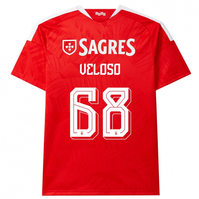 Danxen Femme Maillot João Veloso #68 Rouge Blanc Jaune Tenues Domicile 2026/27 T-Shirt