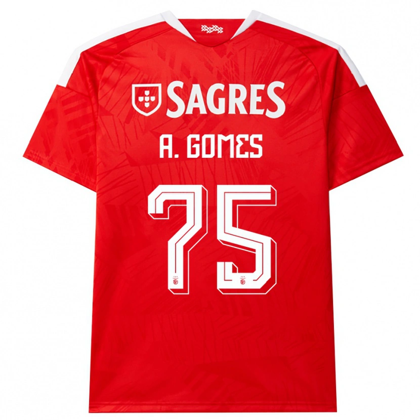 Danxen Femme Maillot André Gomes #75 Rouge Blanc Jaune Tenues Domicile 2026/27 T-Shirt