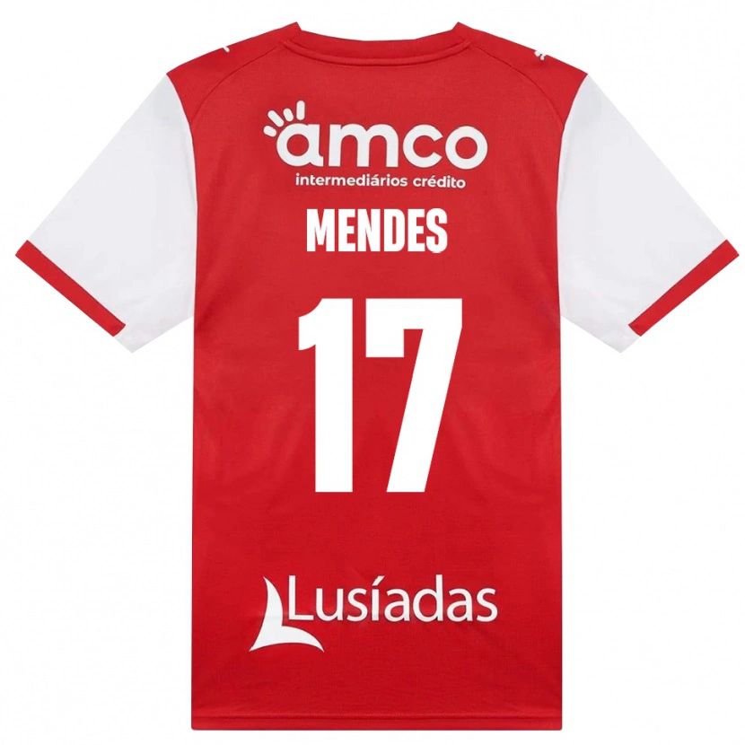 Danxen Femme Maillot Joe Mendes #17 Blanc Rouge Noir Tenues Domicile 2026/27 T-Shirt
