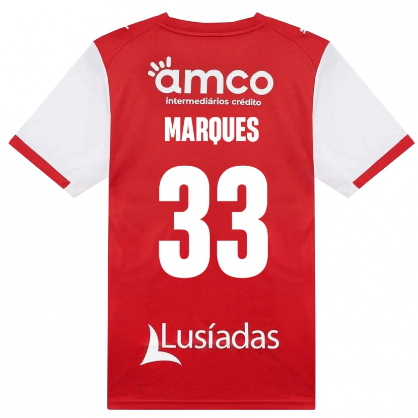 Danxen Femme Maillot João Marques #33 Blanc Rouge Noir Tenues Domicile 2026/27 T-Shirt