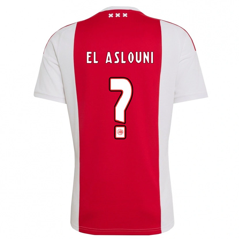 Danxen Femme Maillot Achraf El Aslouni #0 Rouge Blanc Jaune Tenues Domicile 2026/27 T-Shirt