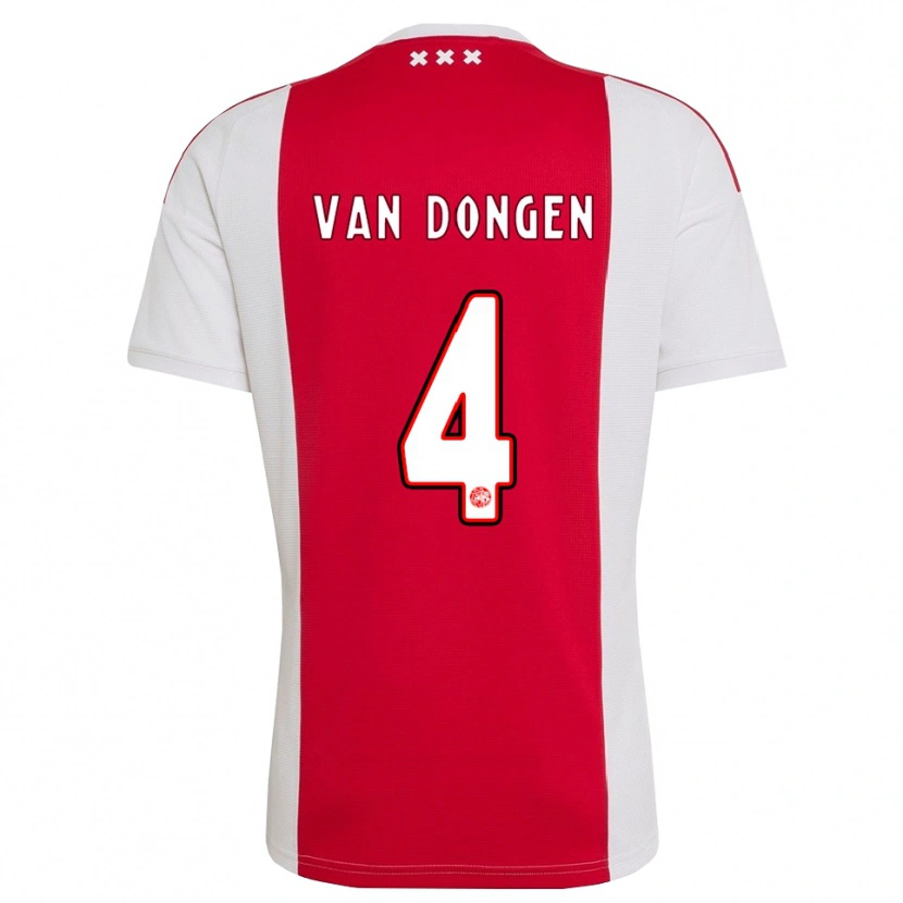 Danxen Femme Maillot Bram Van Dongen #4 Rouge Blanc Jaune Tenues Domicile 2026/27 T-Shirt